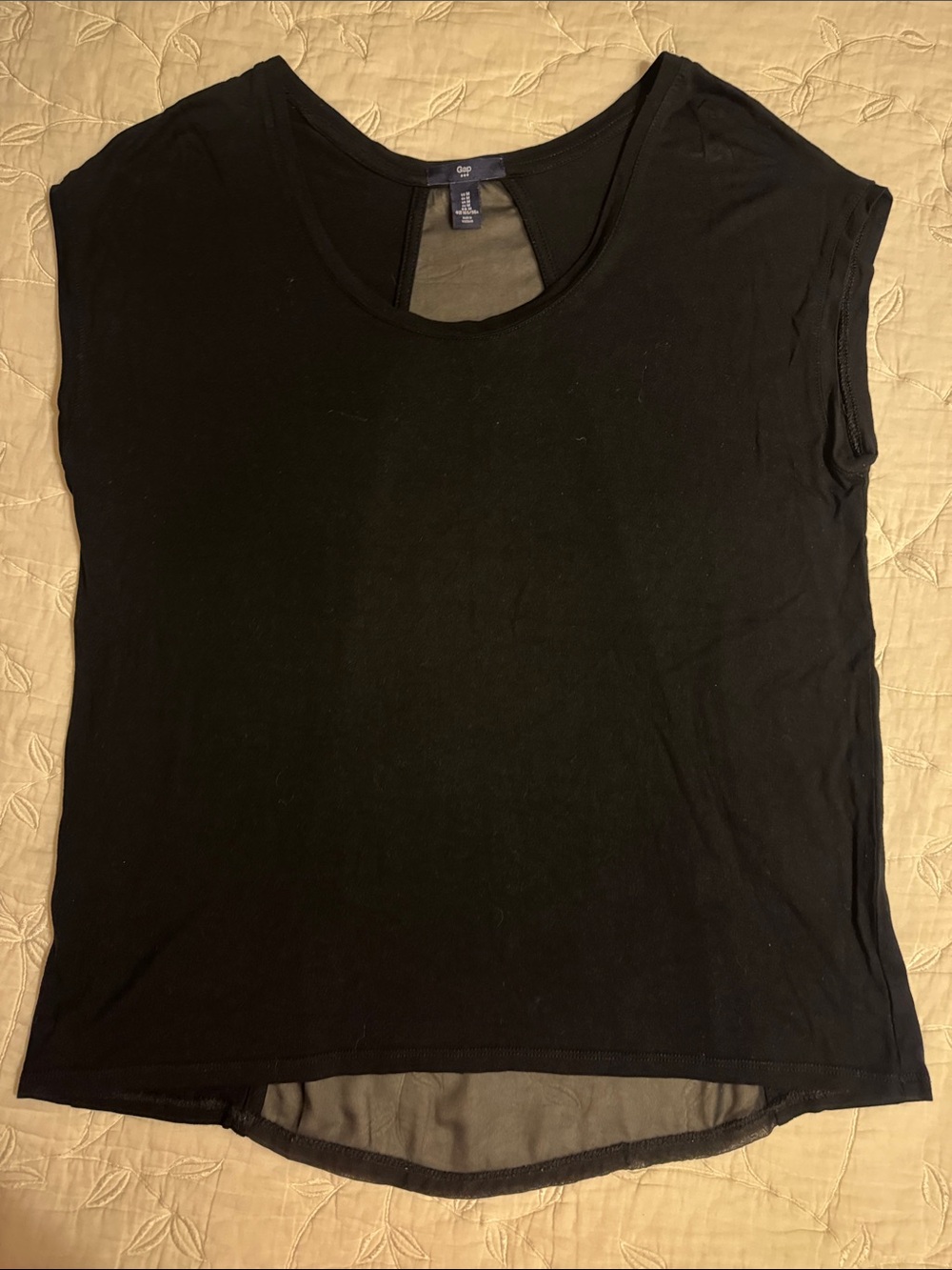 GAP Black Sleeveless Tank with Sheer Back Panel